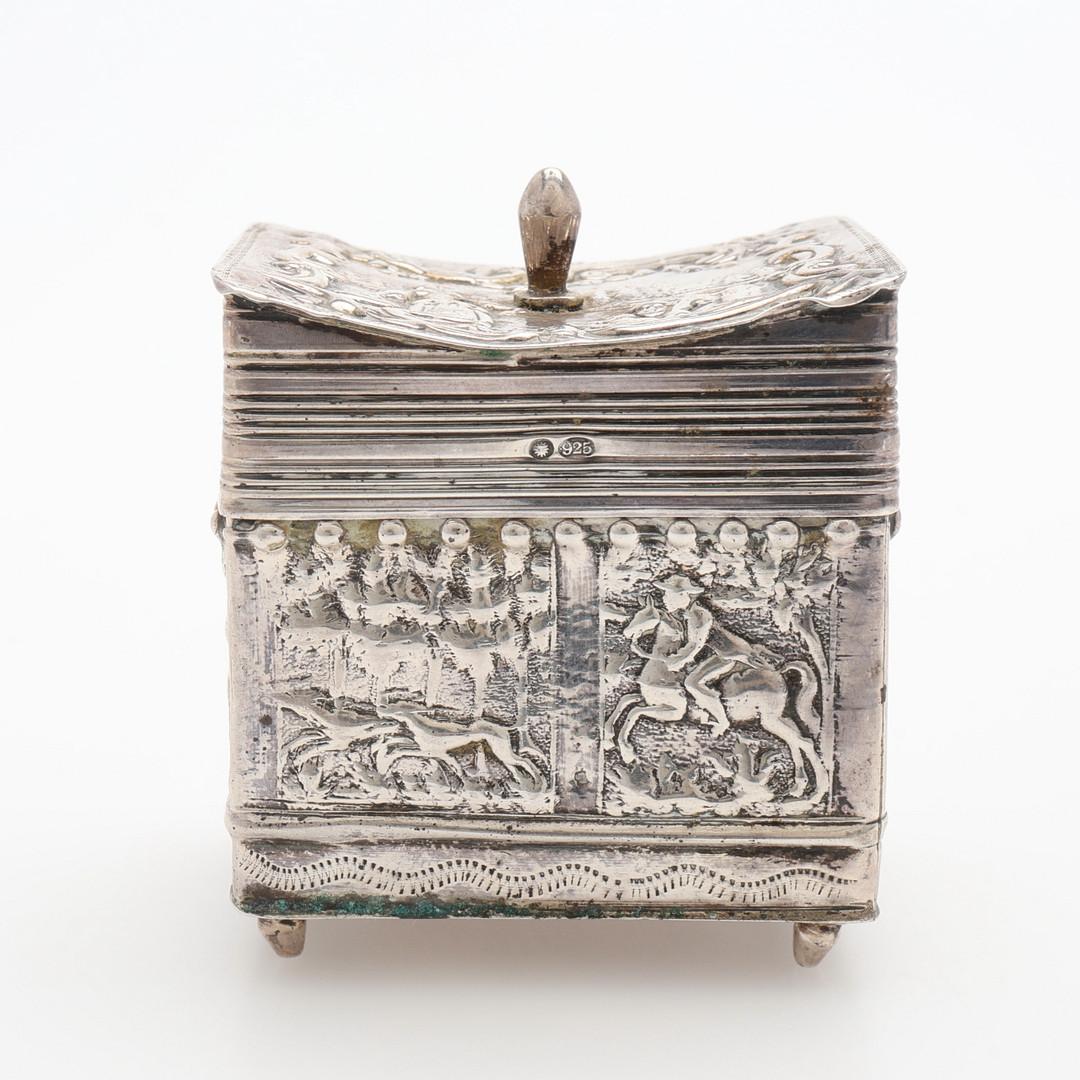 Antique Silver BOX Decorative Box, Sterling Silver Jewllery Box Home Decor For Sale 2