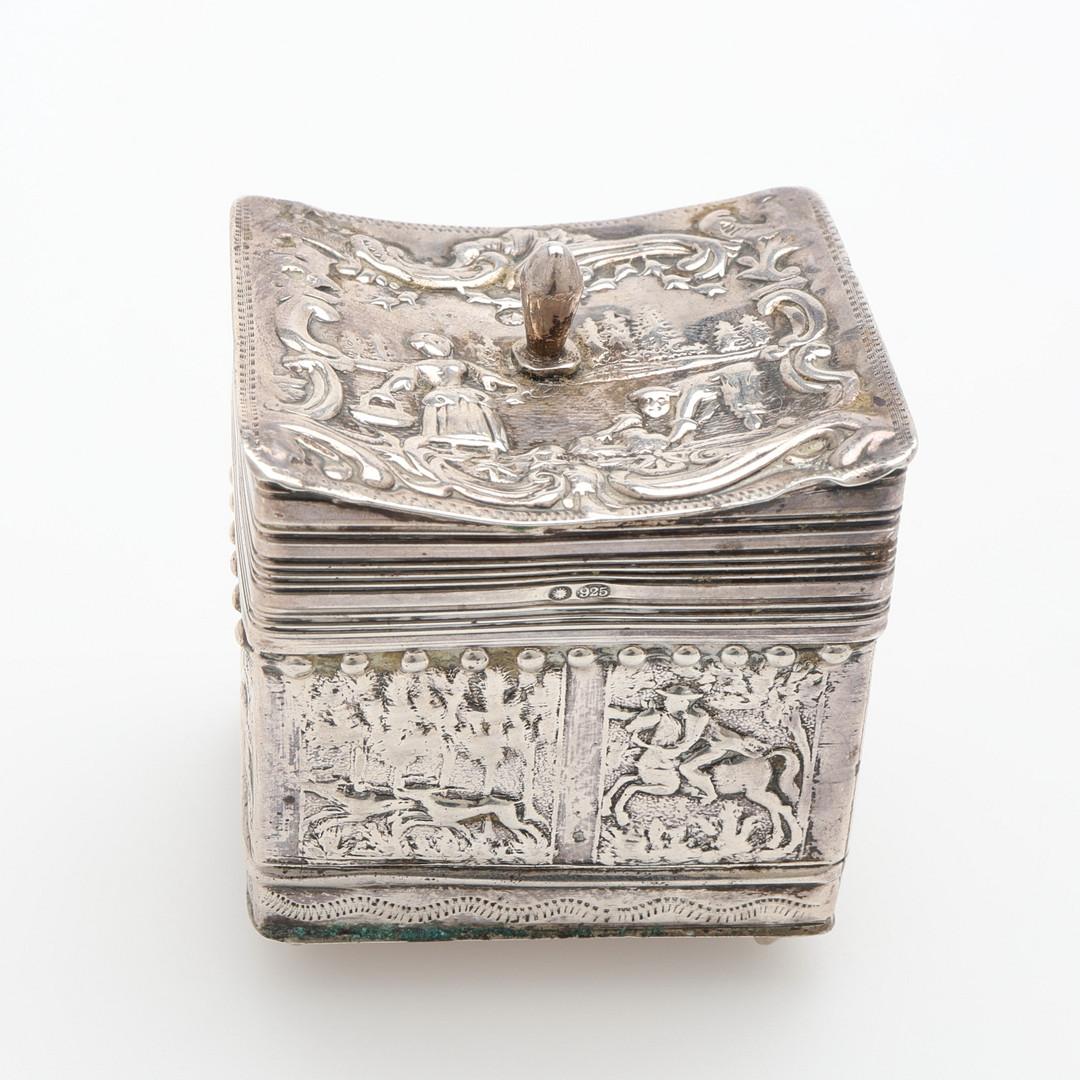 Antique Silver BOX Decorative Box, Sterling Silver Jewllery Box Home Decor For Sale 1