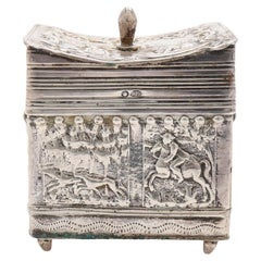 Antike Silberschachtel Dekorative Schachtel, Sterlingsilber Jewllery Box Wohndekor