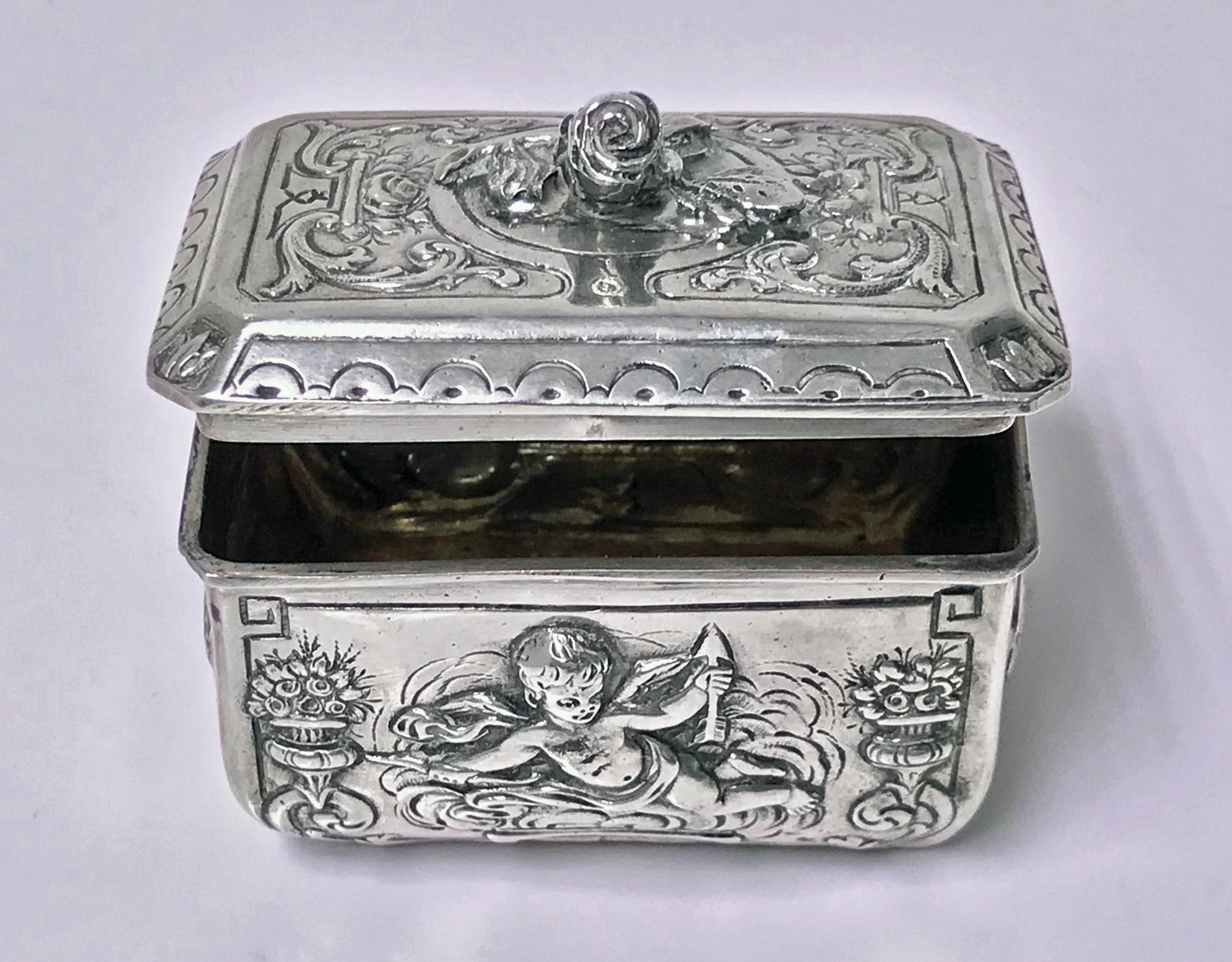Women's or Men's Antique Silver Box, Germany, circa 1890