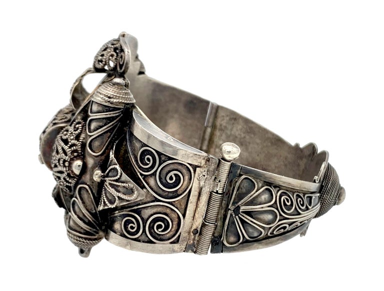 Bracelet Ancien En Argent D'Afrique Du Nord - Bijou Ethnique Vintage - Occasion