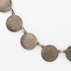 Antique Silver British Pence Coin Rivière