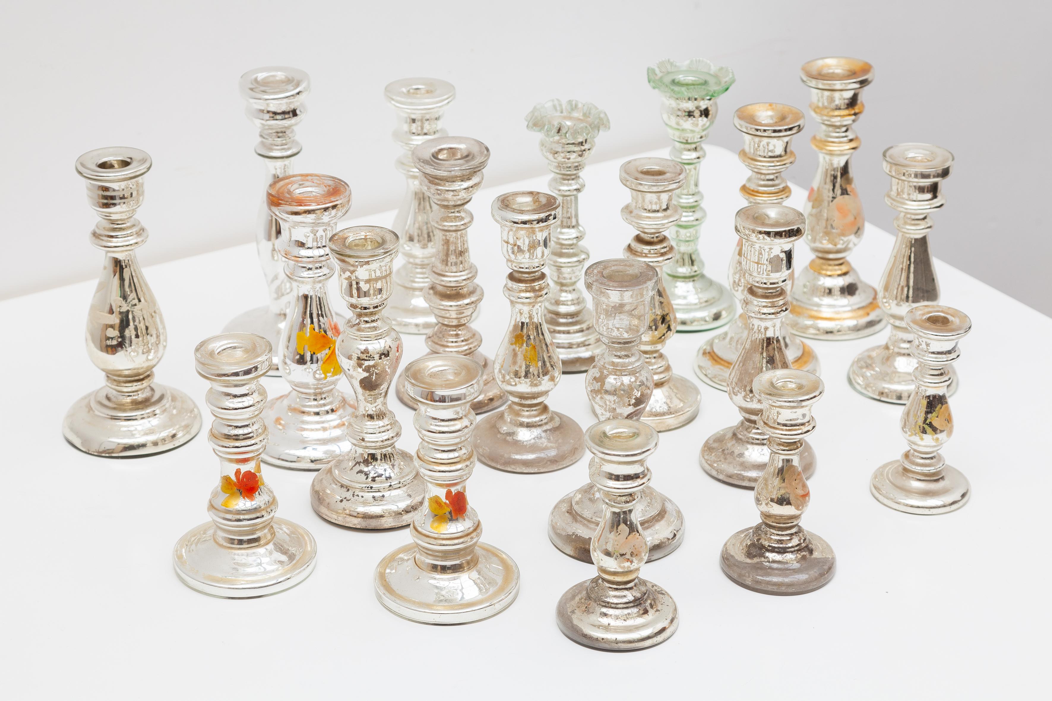 Biedermeier Antico set di candelabri d'argento da 20 pezzi ' Farmer Silver', XIX secolo in vendita