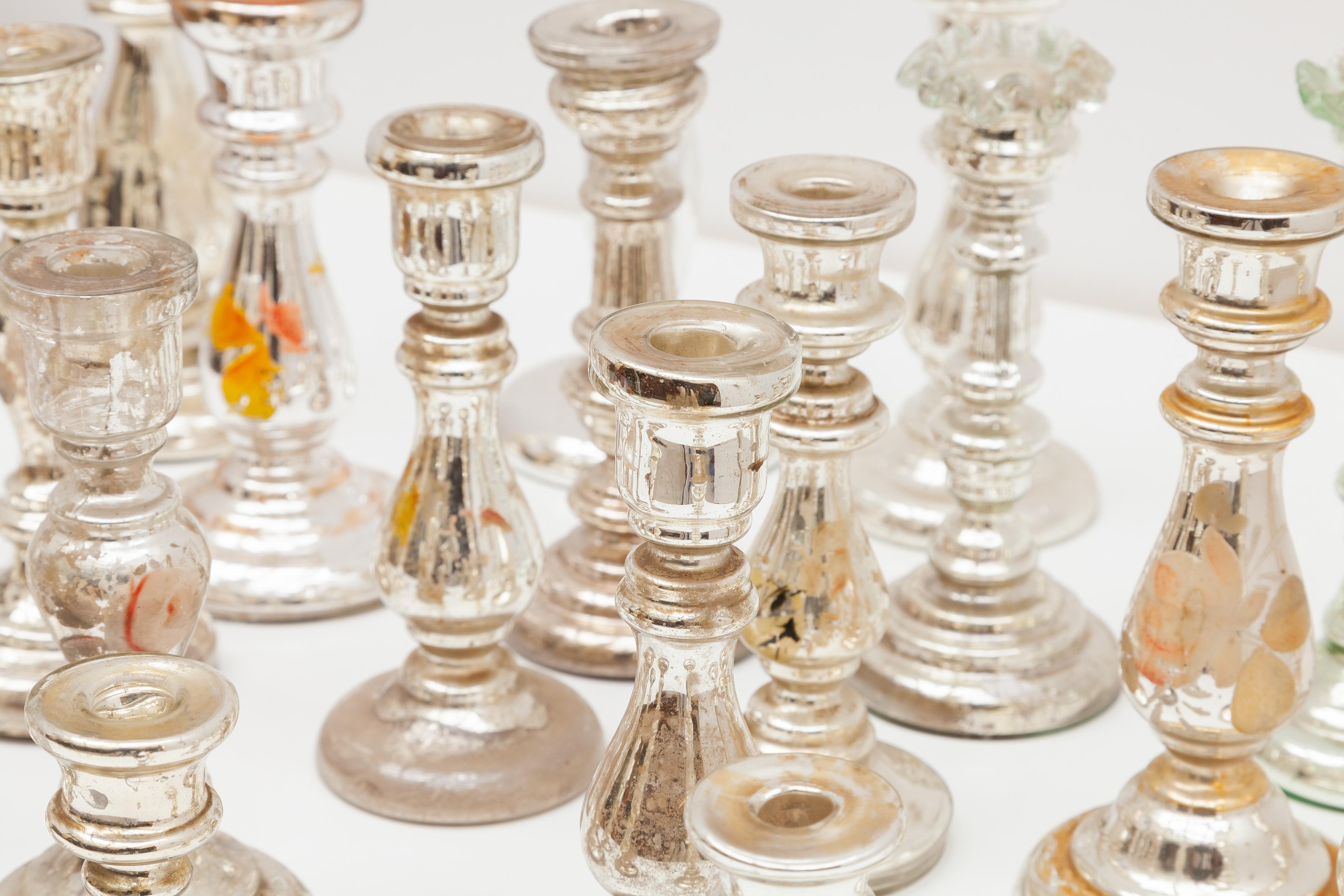 Fatto a mano Antico set di candelabri d'argento da 20 pezzi ' Farmer Silver', XIX secolo in vendita