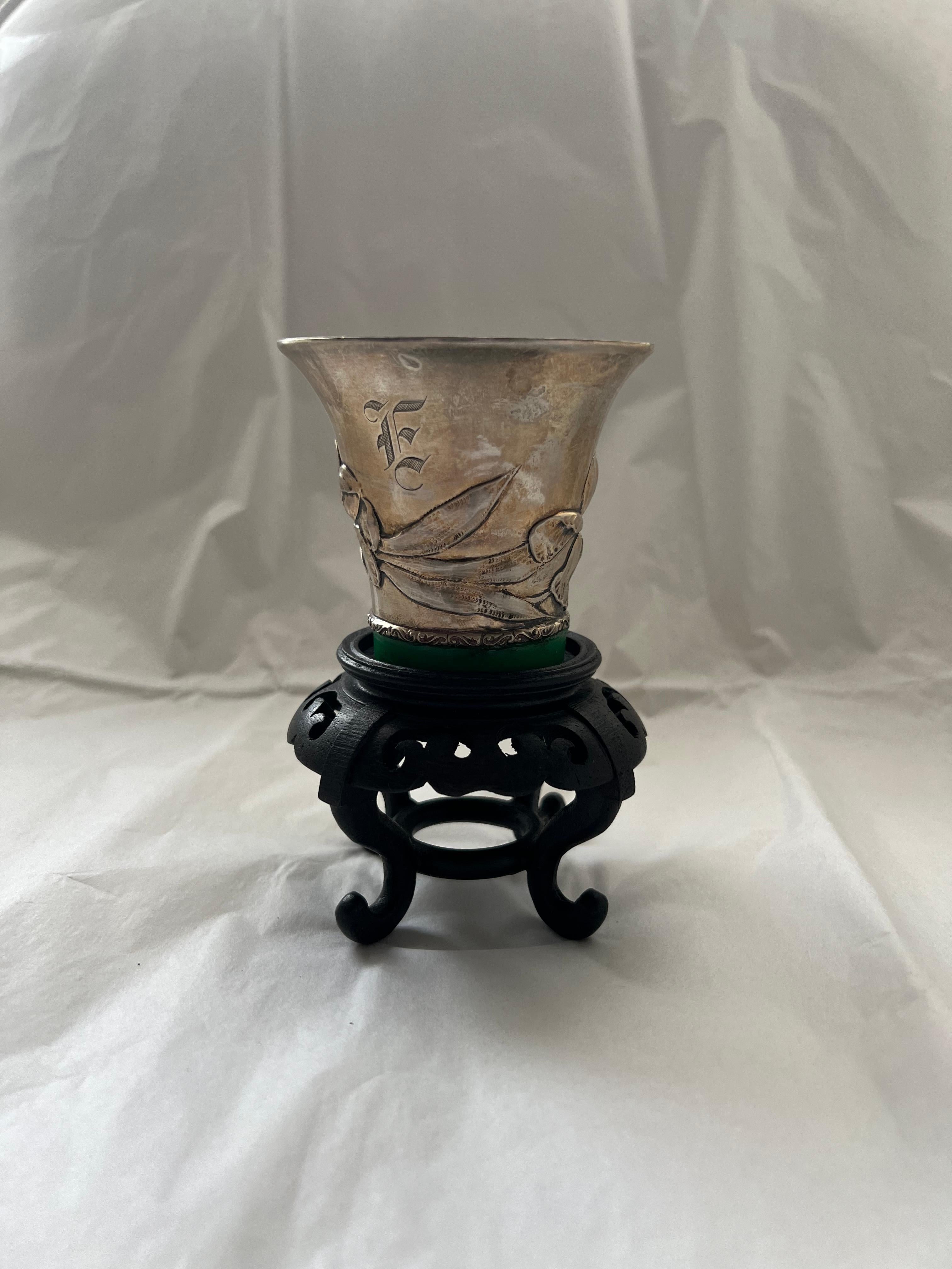 Women's or Men's Antique Silver Candle Goblet Galt Vintage Estate Classic Decoration Kitchenware For Sale