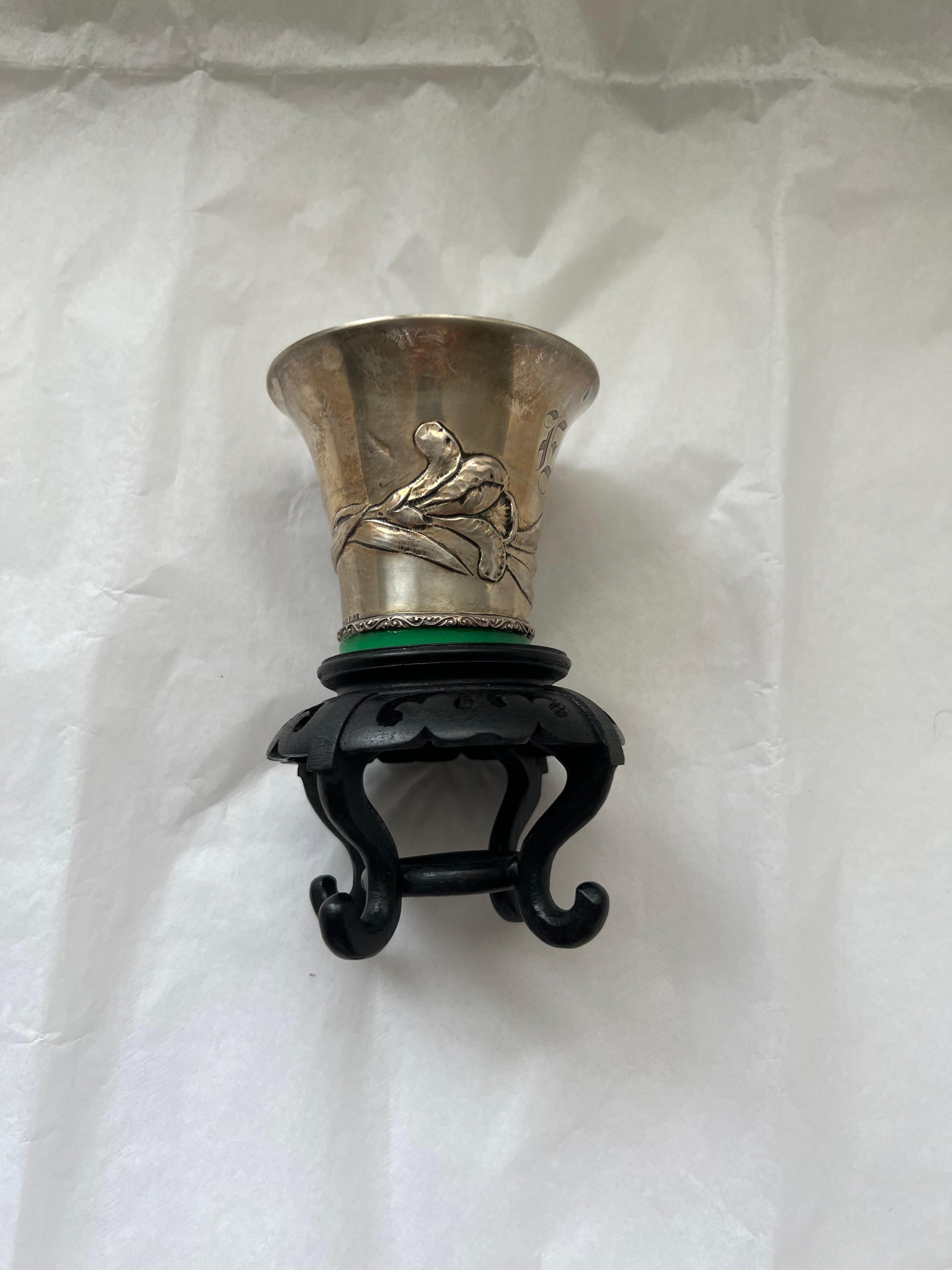 Antike Silber-Kerzenleuchter, Goblet-Galt, Vintage, klassische Deko-Keramik im Angebot 4
