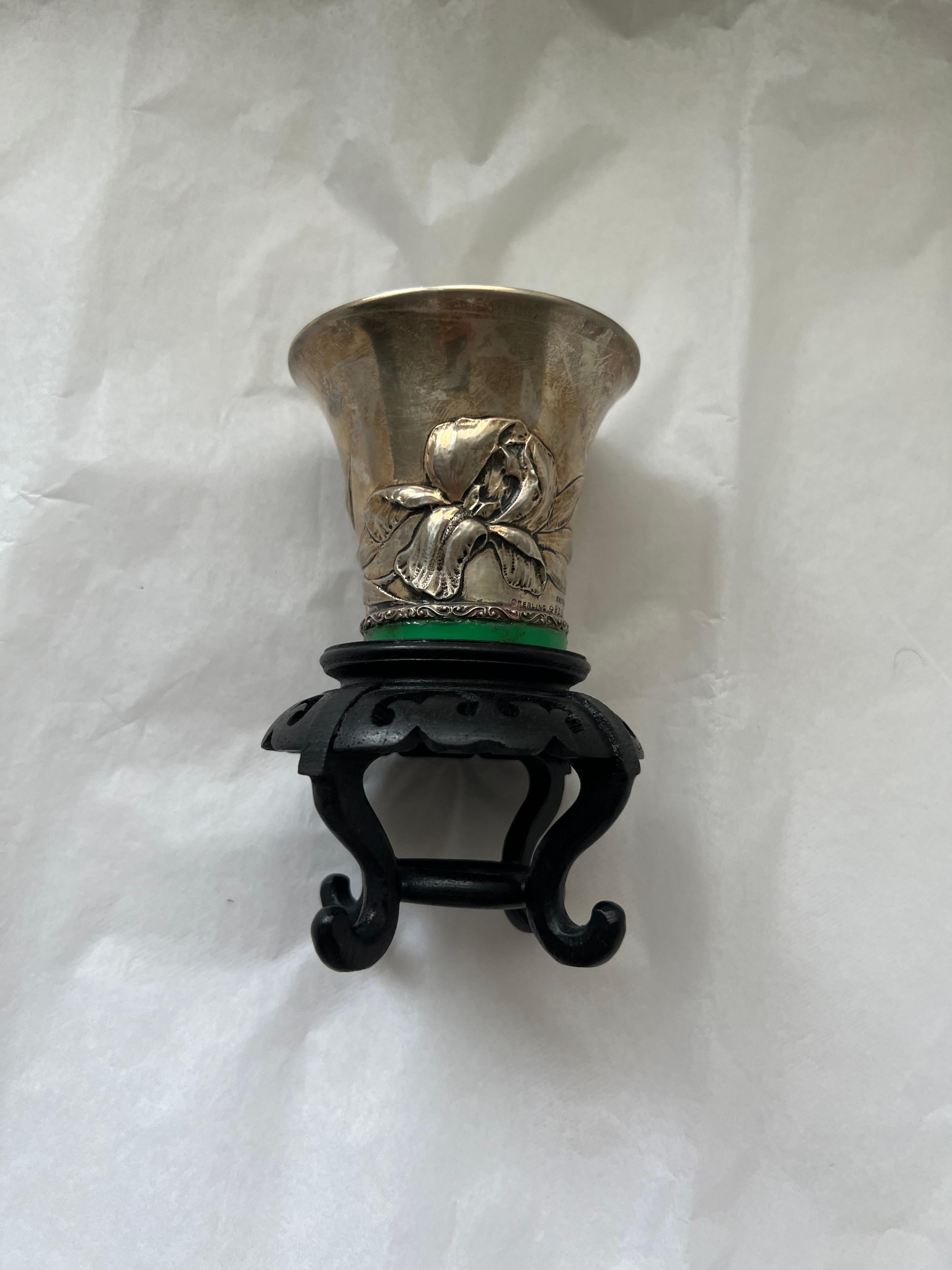 Antike Silber-Kerzenleuchter, Goblet-Galt, Vintage, klassische Deko-Keramik im Angebot 5