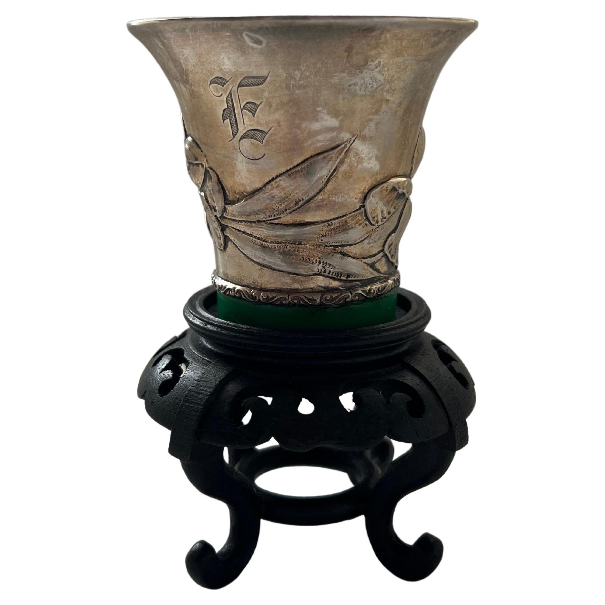 Antique Silver Candle Goblet Galt Vintage Estate Classic Decoration Kitchenware For Sale