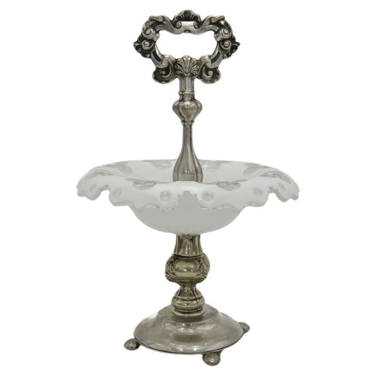 Antique silver candy platter, late 19th century. For Sale