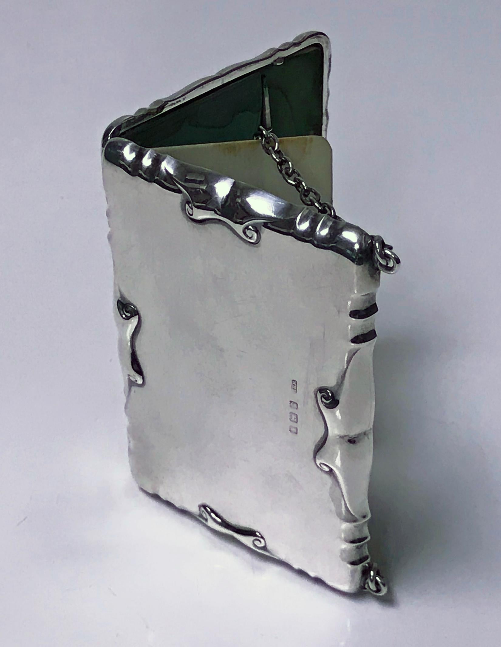 Antike silberne Kartenetui-Aide- Memoire-Handtasche Birmingham 1908 William Haseler (Englisch) im Angebot