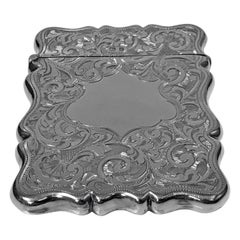 Antique Silver Card Case, Birmingham 1906, Joseph Gloster