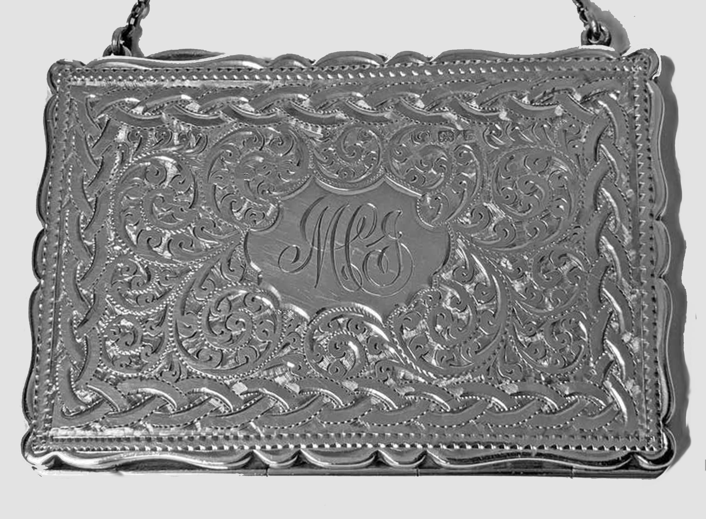 Early 20th Century Antique Silver Card Case, Birmingham 1910, Adie and Lovekin For Sale