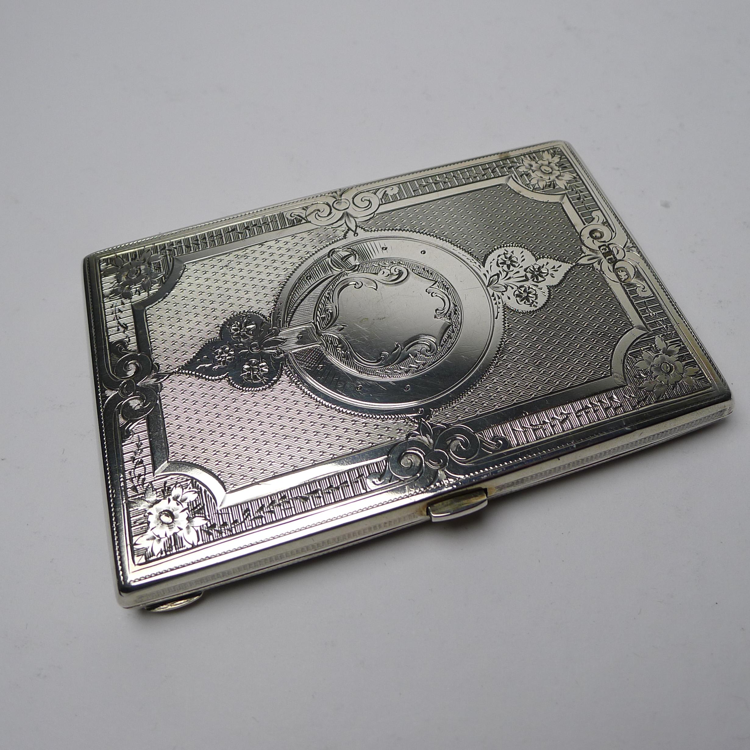 Antique Silver Card Case by George Unite, 1876 3