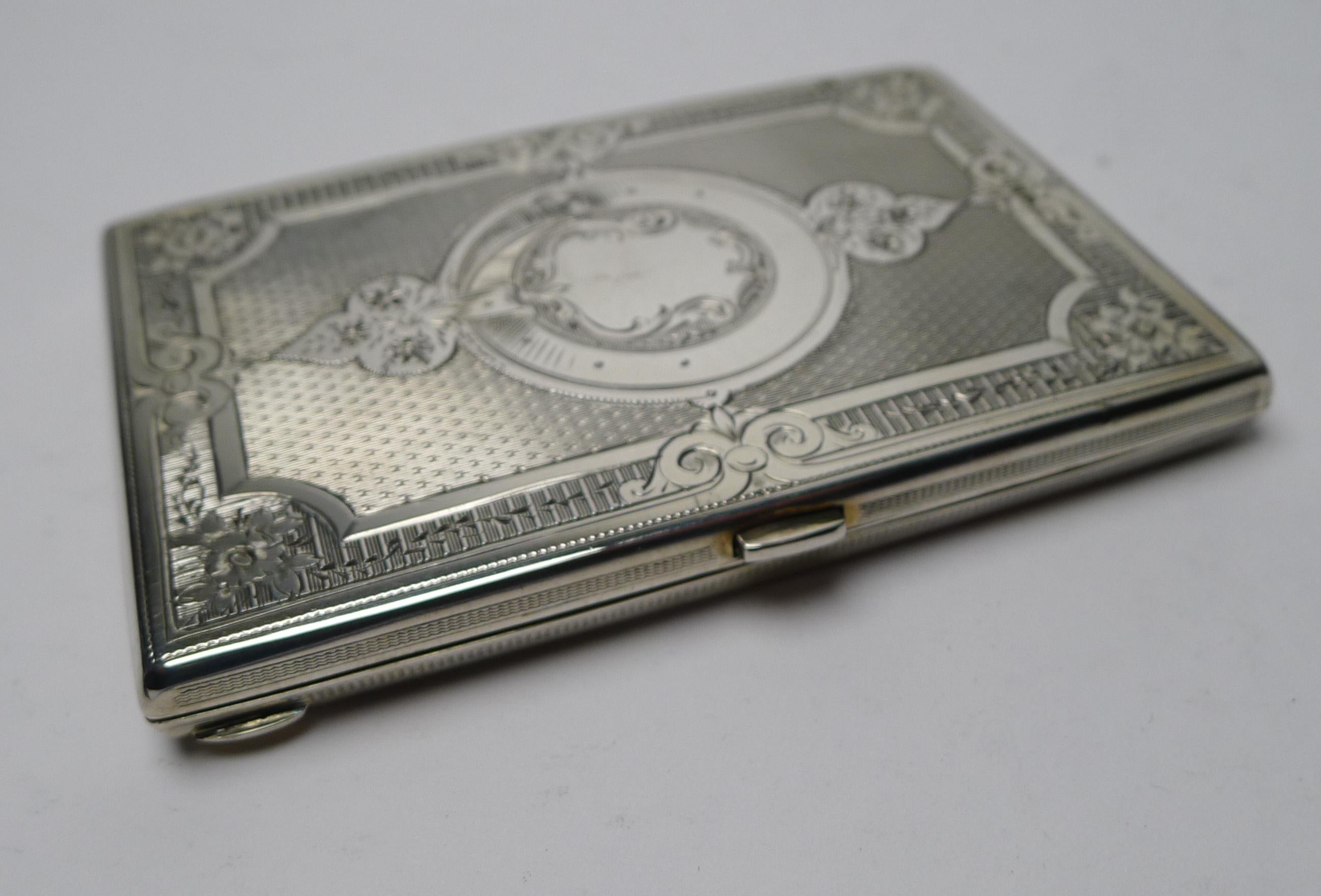 Antique Silver Card Case by George Unite, 1876 4