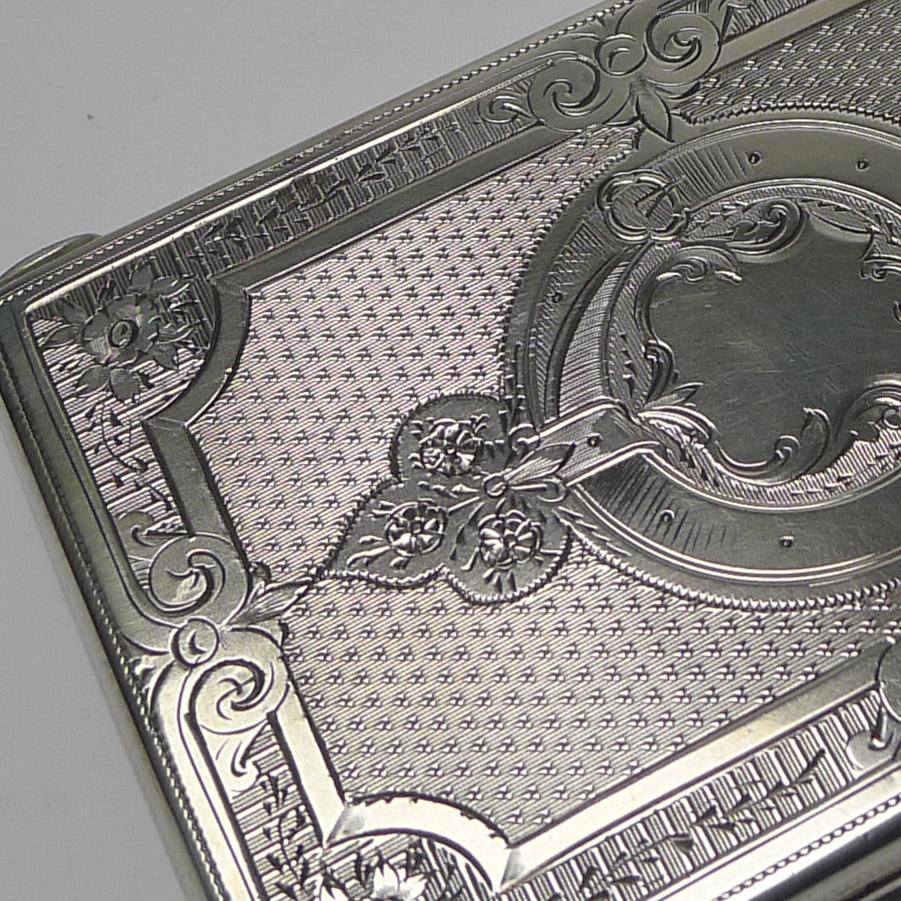 European Antique Silver Card Case by George Unite, 1876