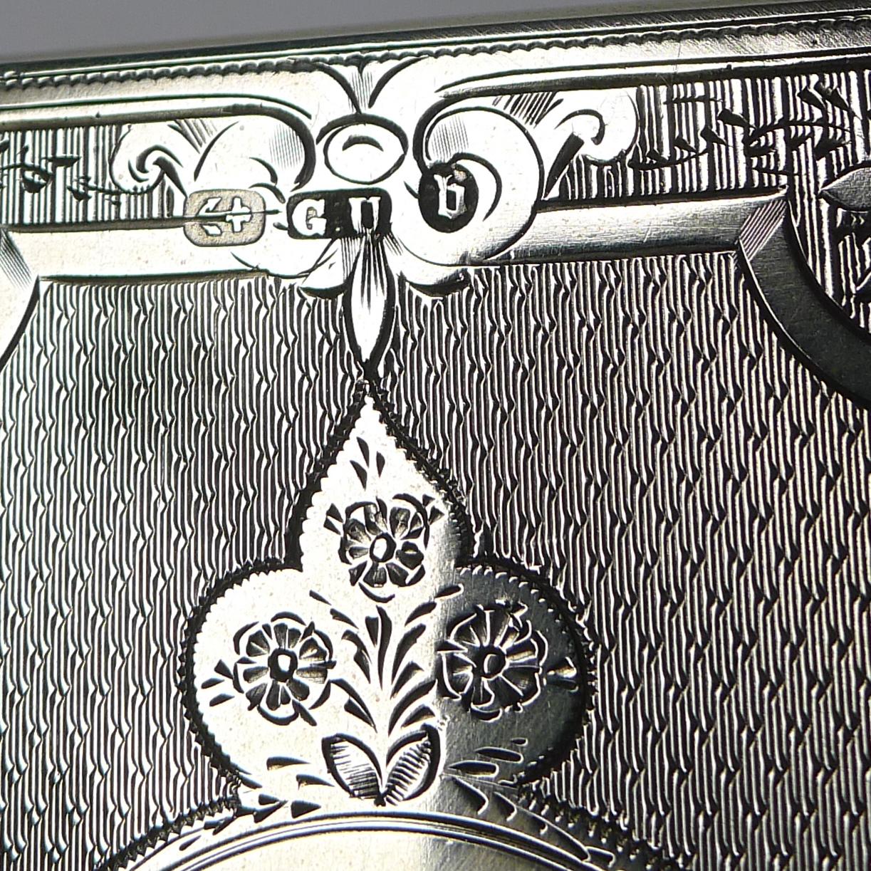 Antique Silver Card Case by George Unite, 1876 In Good Condition In Bath, GB