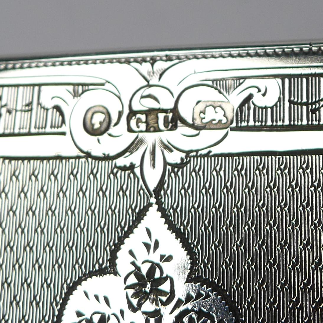 Late 19th Century Antique Silver Card Case by George Unite, 1876
