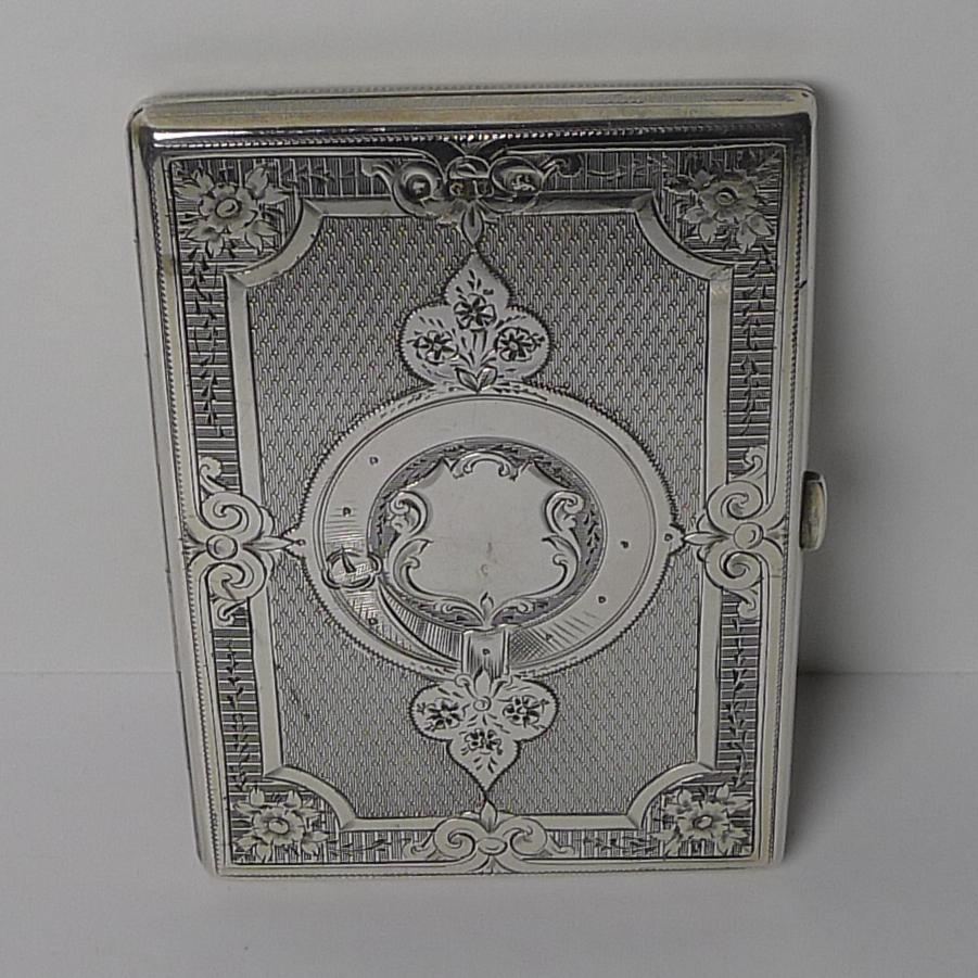 Antique Silver Card Case by George Unite, 1876 2