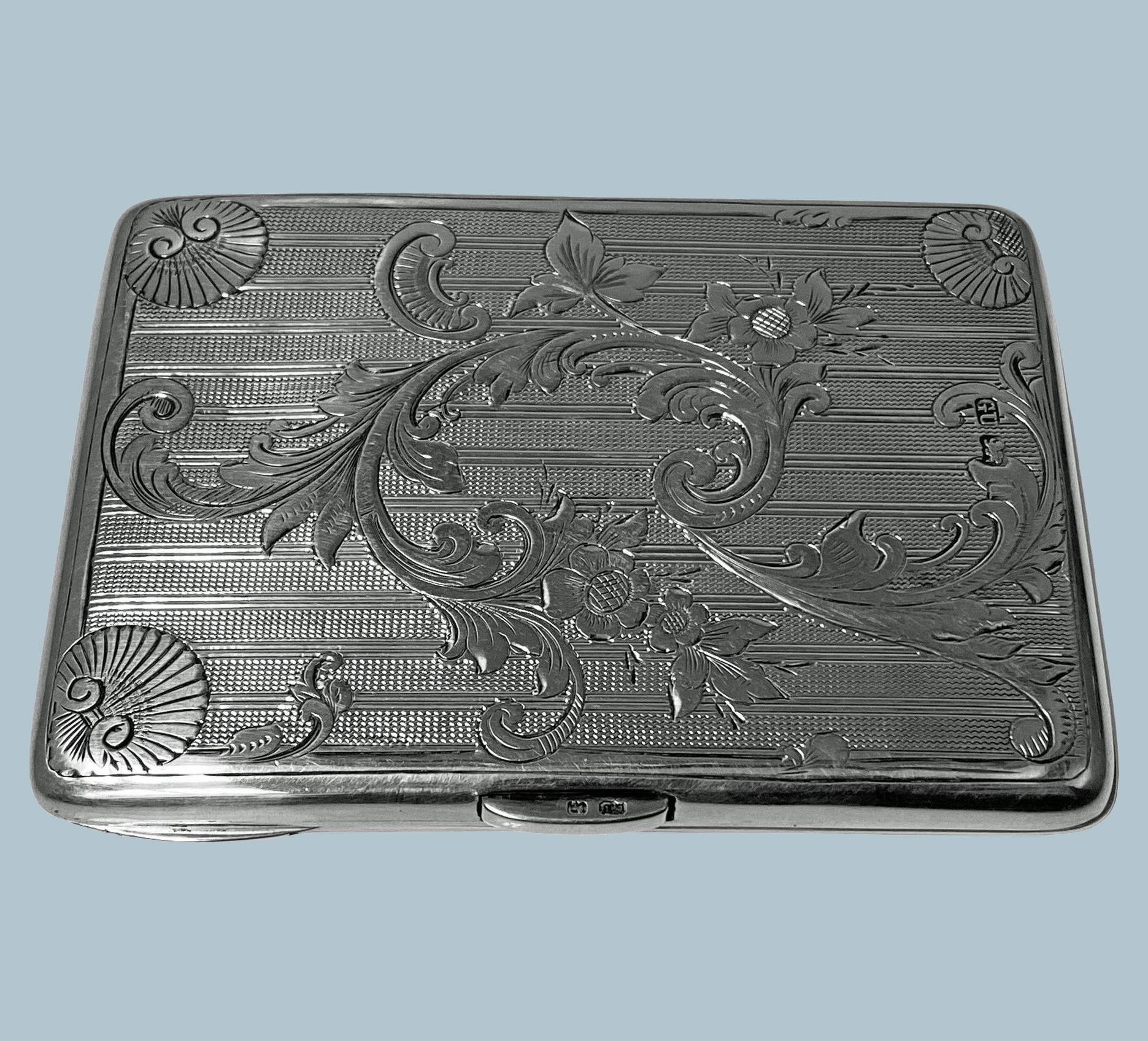 Antikes Silber-Kartenetui oder Zigarettenetui, Birmingham 1900 George Unite für Damen oder Herren