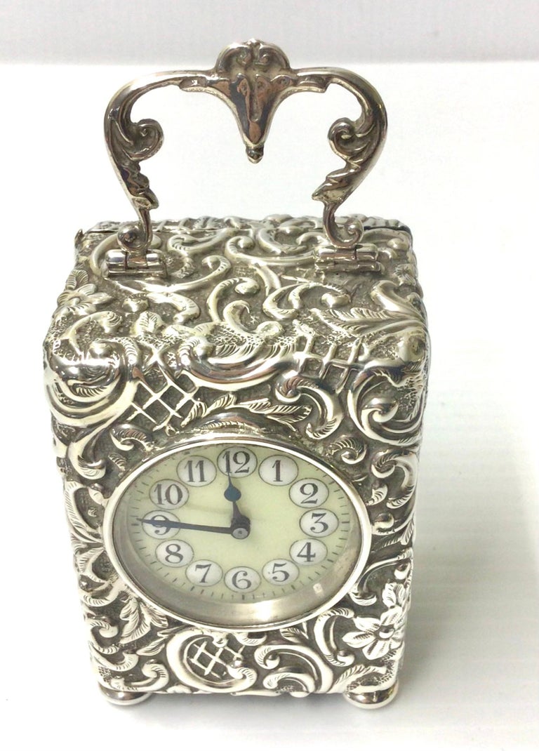 Antique Silver Carriage Clock at 1stDibs