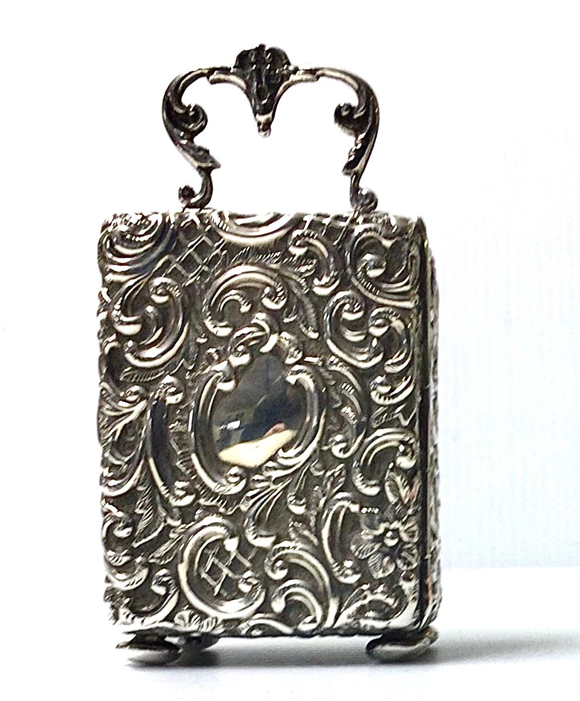 Rococo Antique Silver Carriage Clock