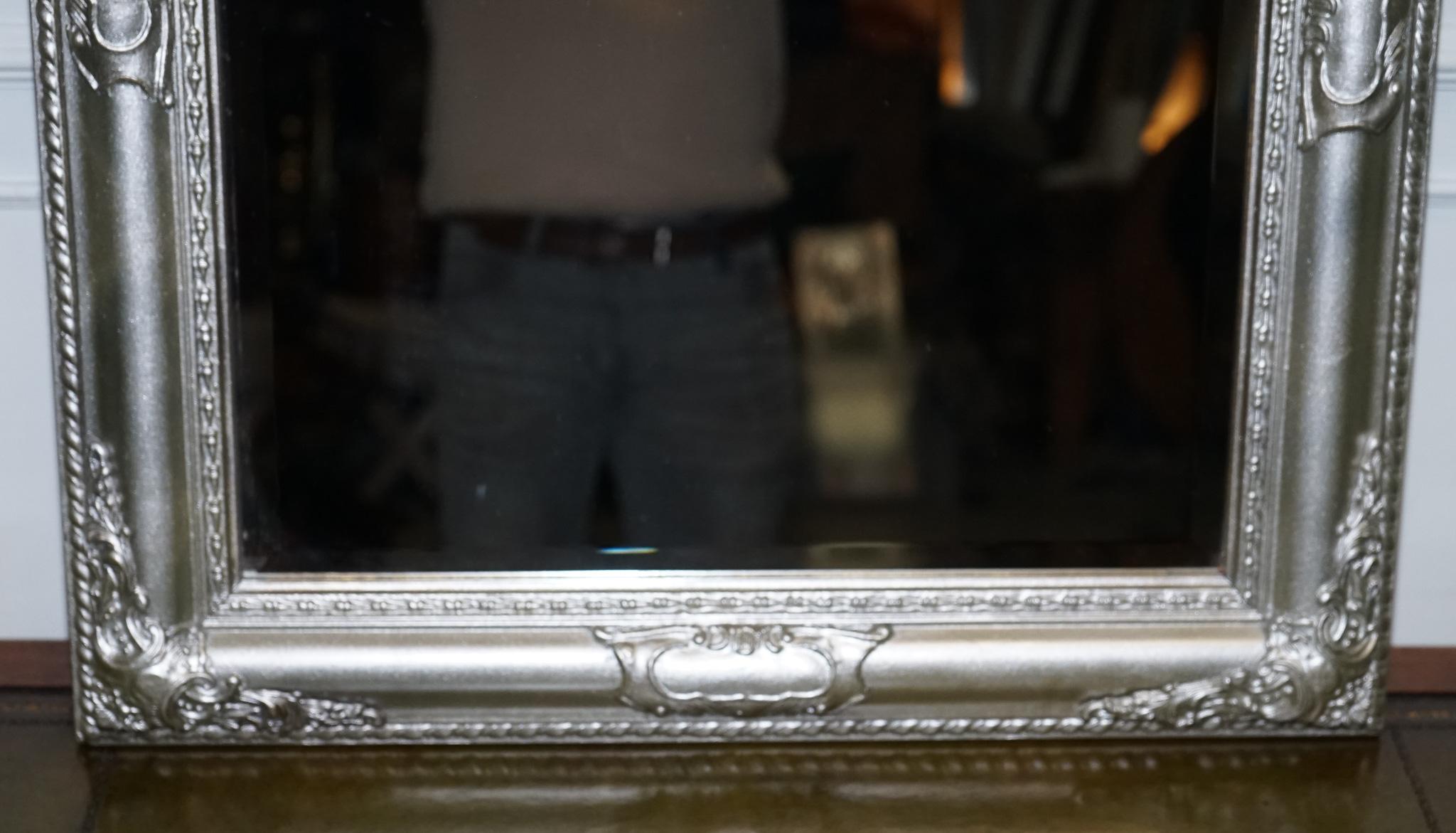 Antique Mirror RECTANGULAIRE EN ARGENT CARVELÉ Bon état - En vente à Pulborough, GB