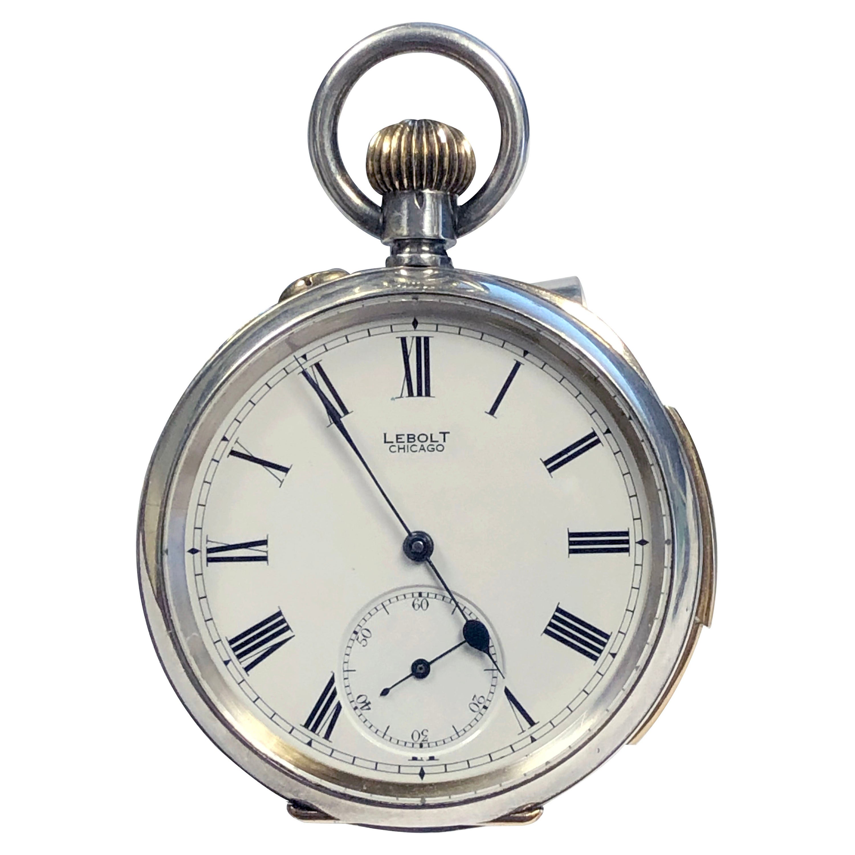 Antique Silver Cased Minute Repeater Pocket Watch Retailed by Lebolt 
Company