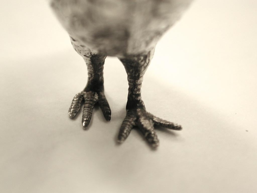 Early 20th Century Antique Silver Cast Model of a Partridge, 1907 For Sale