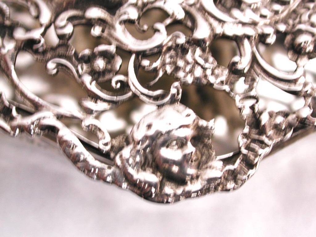 Early 20th Century Antique Silver Cast and Pierced Trinket Box, London Assay, William Comyns, 1902