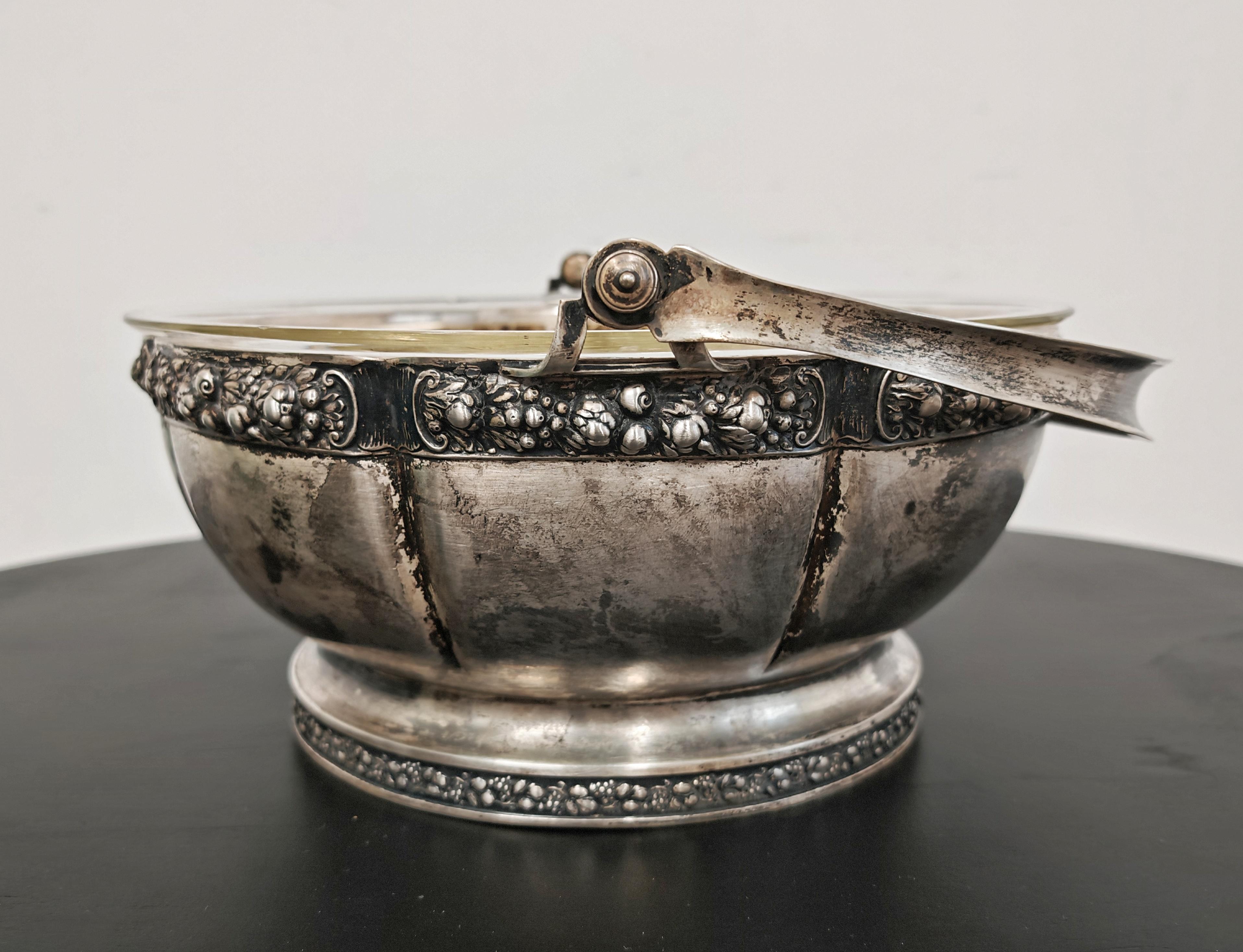 Antico Centeriece d'argento - Cestino con ciotola di cristallo, Germania, 1900 in vendita 2