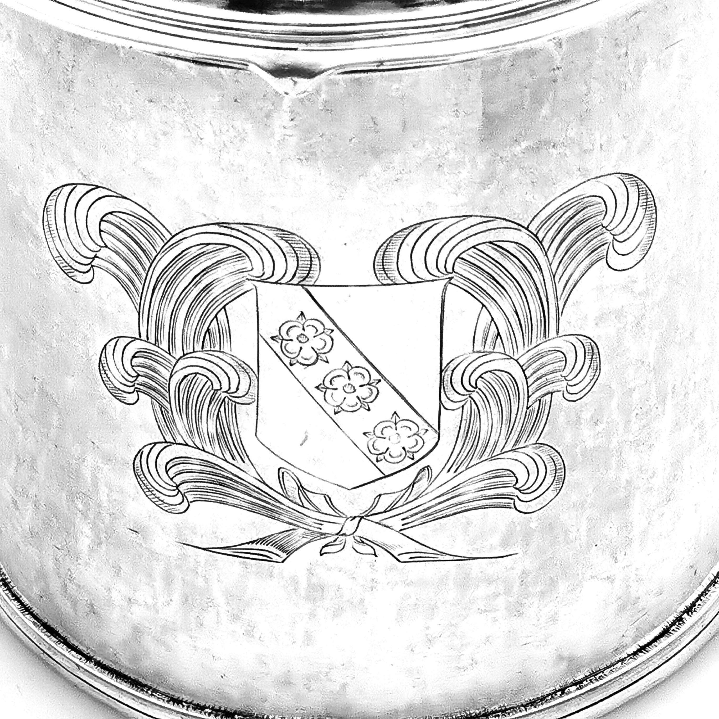 Antique Silver Charles II Lidded Tankard Mug 1673 17th Century Beer Ale Tankard In Good Condition In London, GB