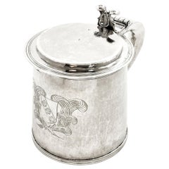 Antique Silver Charles II Lidded Tankard Mug 1673 17th Century Beer Ale Tankard