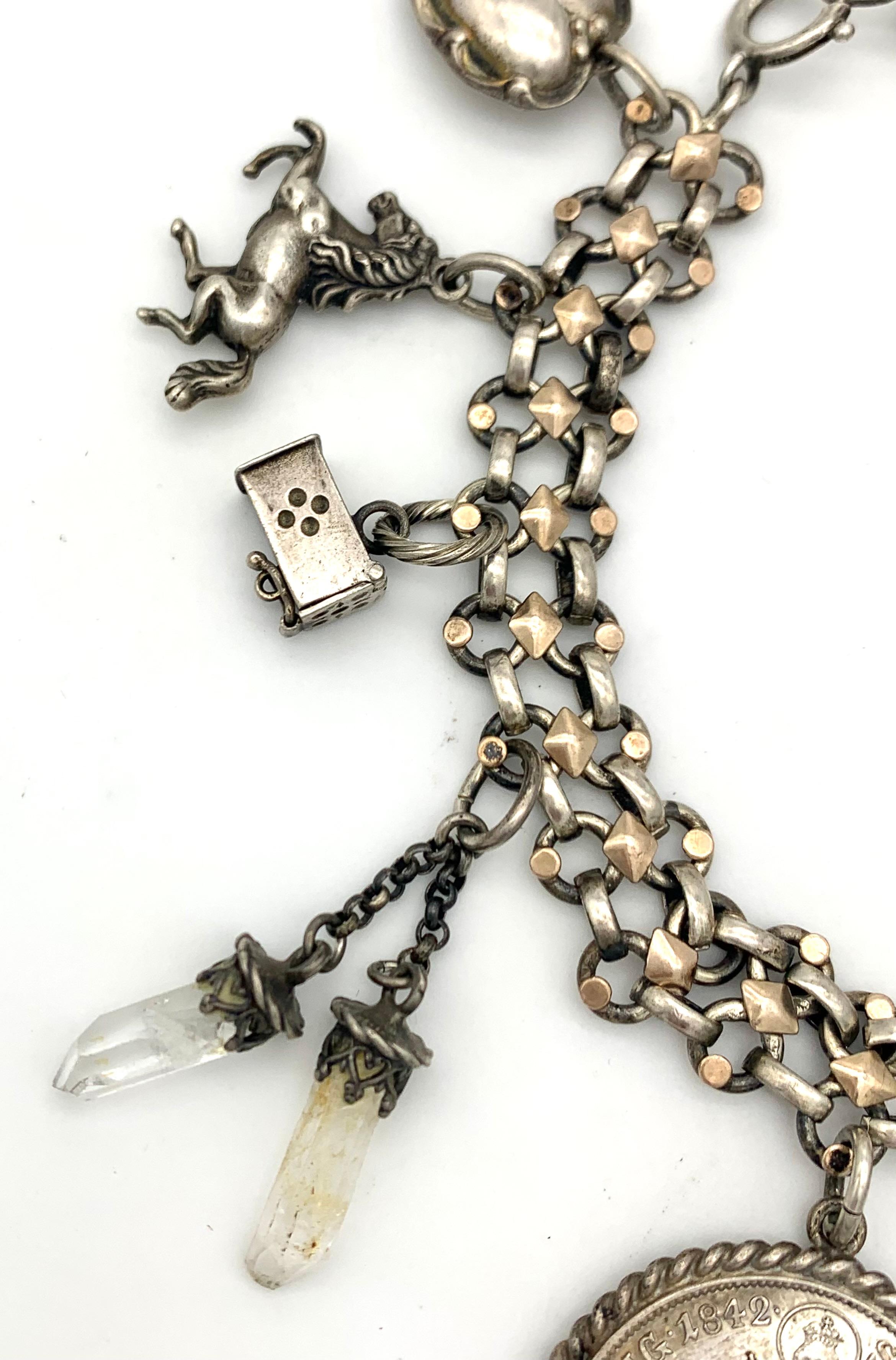 vintage silver charm bracelet