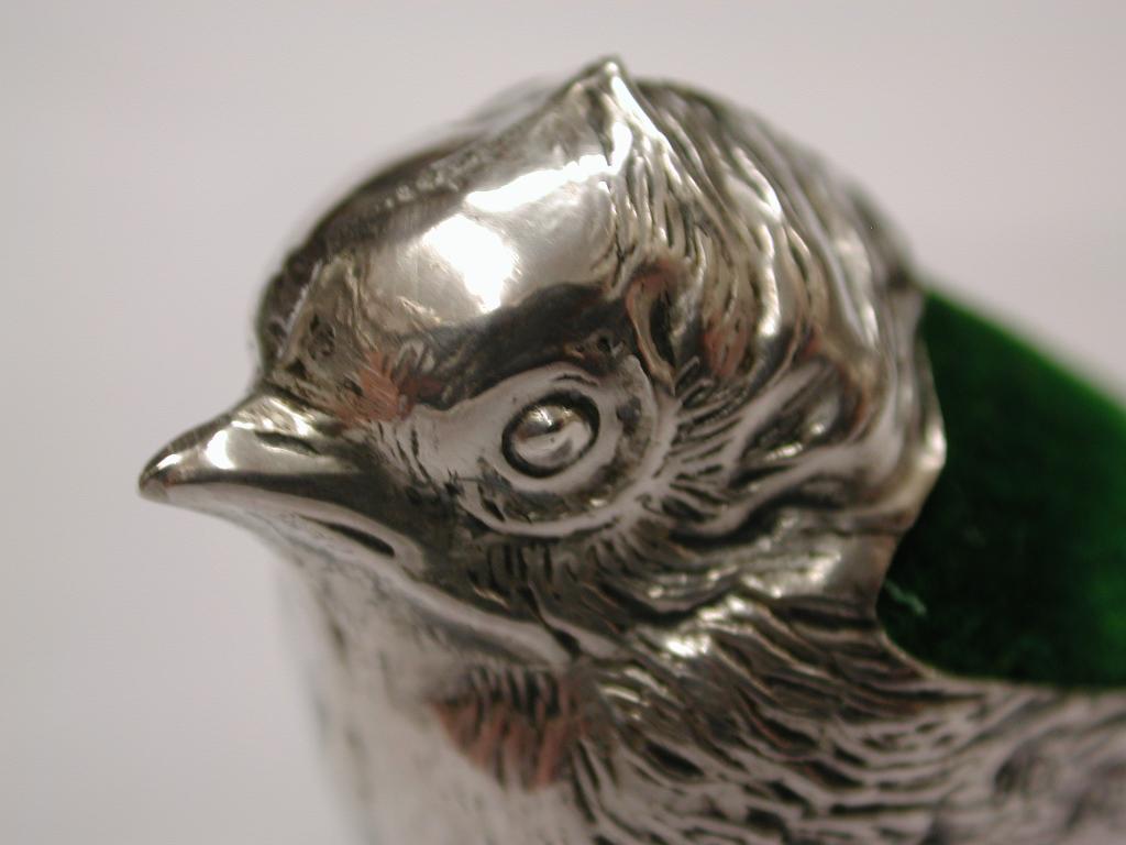 Sterling Silver Antique Silver Chick Pin Cushion, Samson Mordan & Co, Chester, 1910