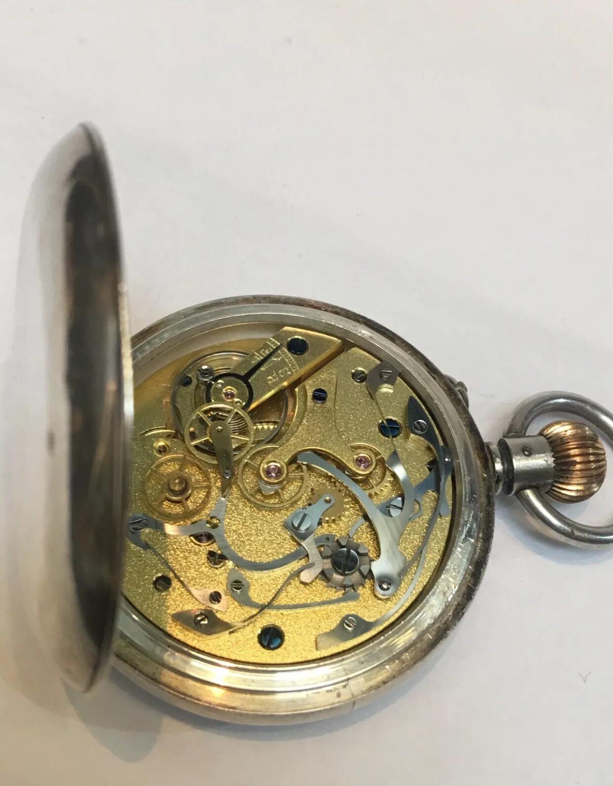 Antique Silver Chronograph Pocket Watch 1