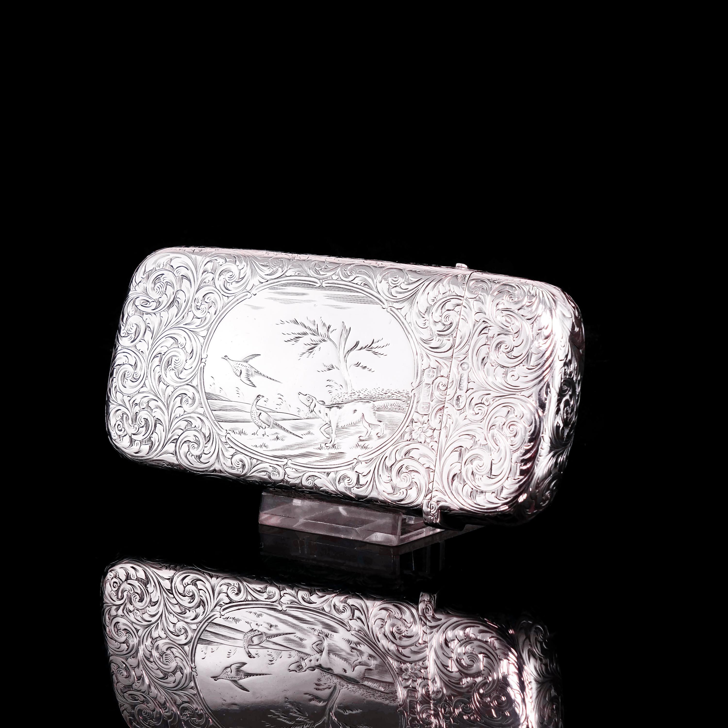 19th Century Antique Silver Cigar Cheroot Case - Nathaniel Mills 1853 For Sale