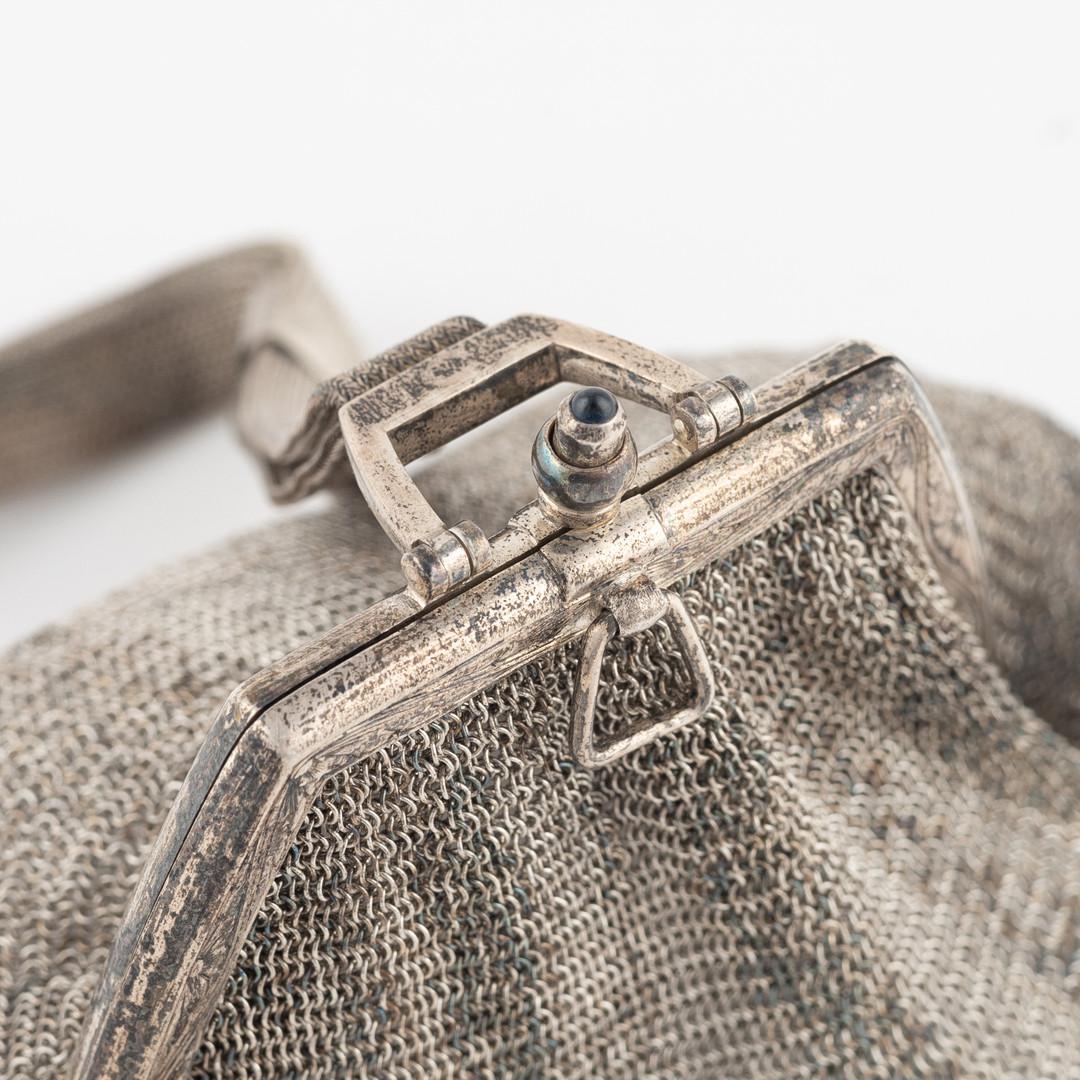 Bolso de mano de plata antigua, bolso de noche de mujer con cadena de malla de plata de ley en Excelente estado para la venta en Wembley, GB