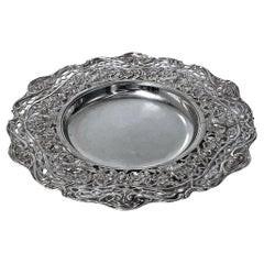 Antique Silver Coaster Bottle Holder Dish, Germany C.1880 Weinranck & Schmidt