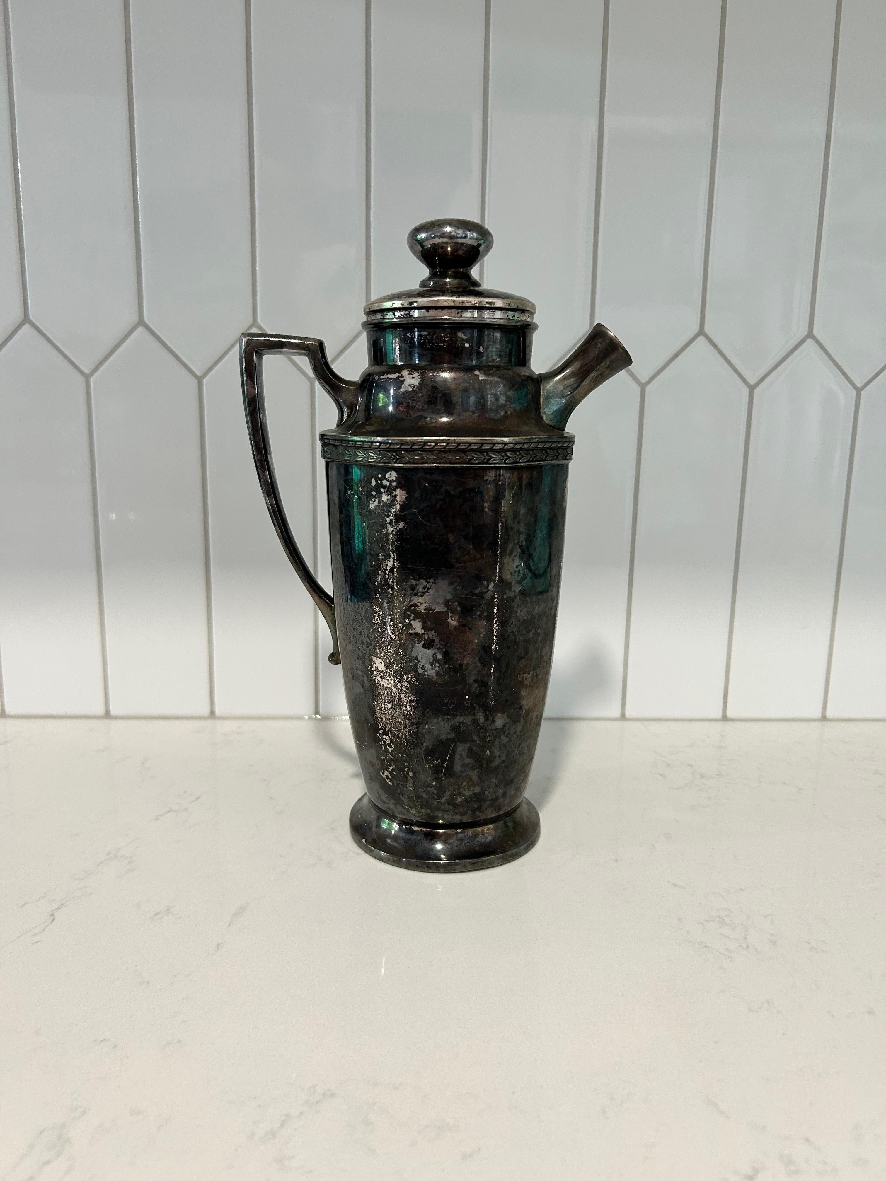 Antiker Cocktail Shaker aus Silber von Homan Plate (Versilberung) im Angebot