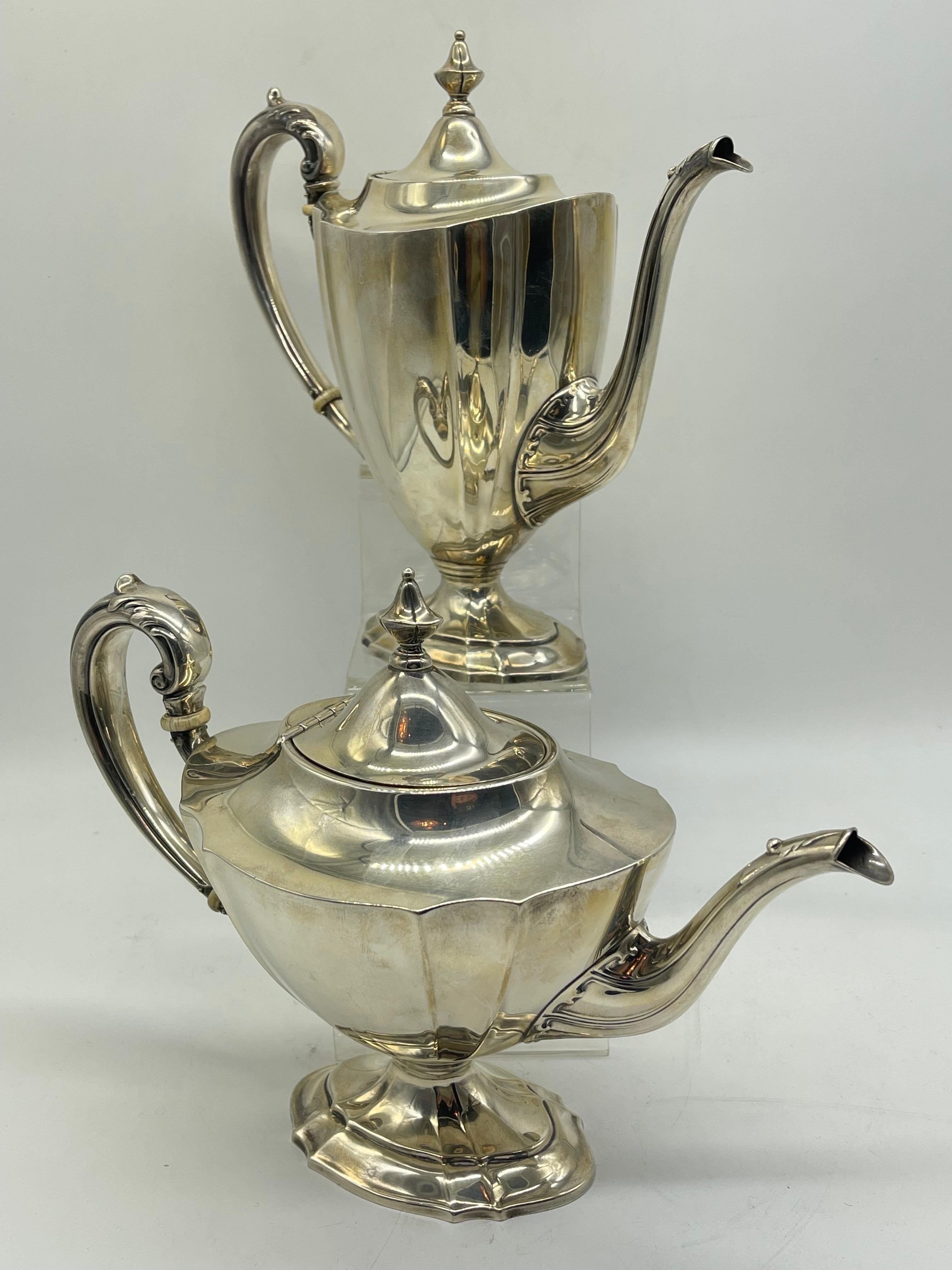 Antique Silver coffee tea Centerpiece Classicism / Empire international Sterling For Sale 5