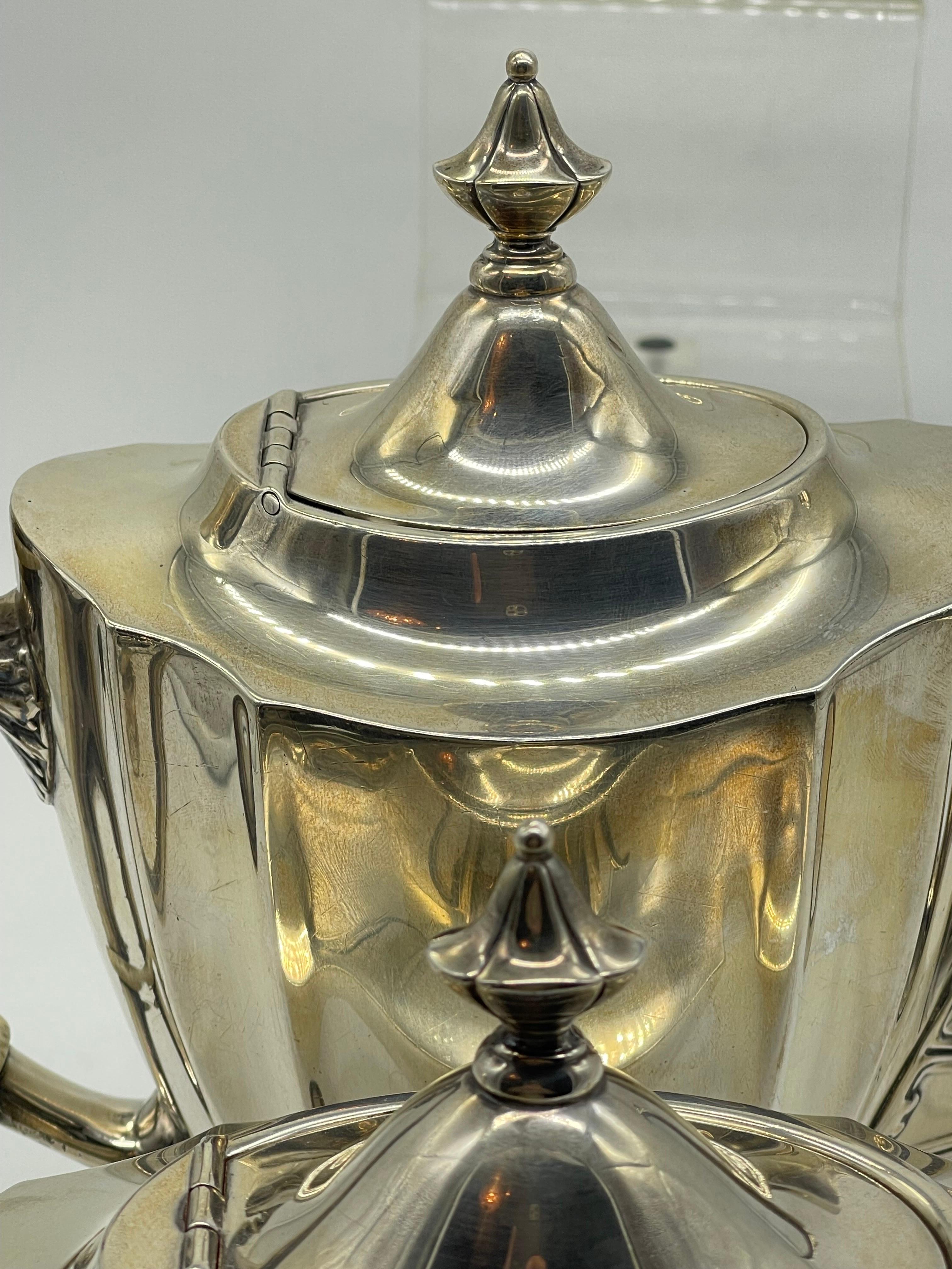 Antique Silver coffee tea Centerpiece Classicism / Empire international Sterling For Sale 8