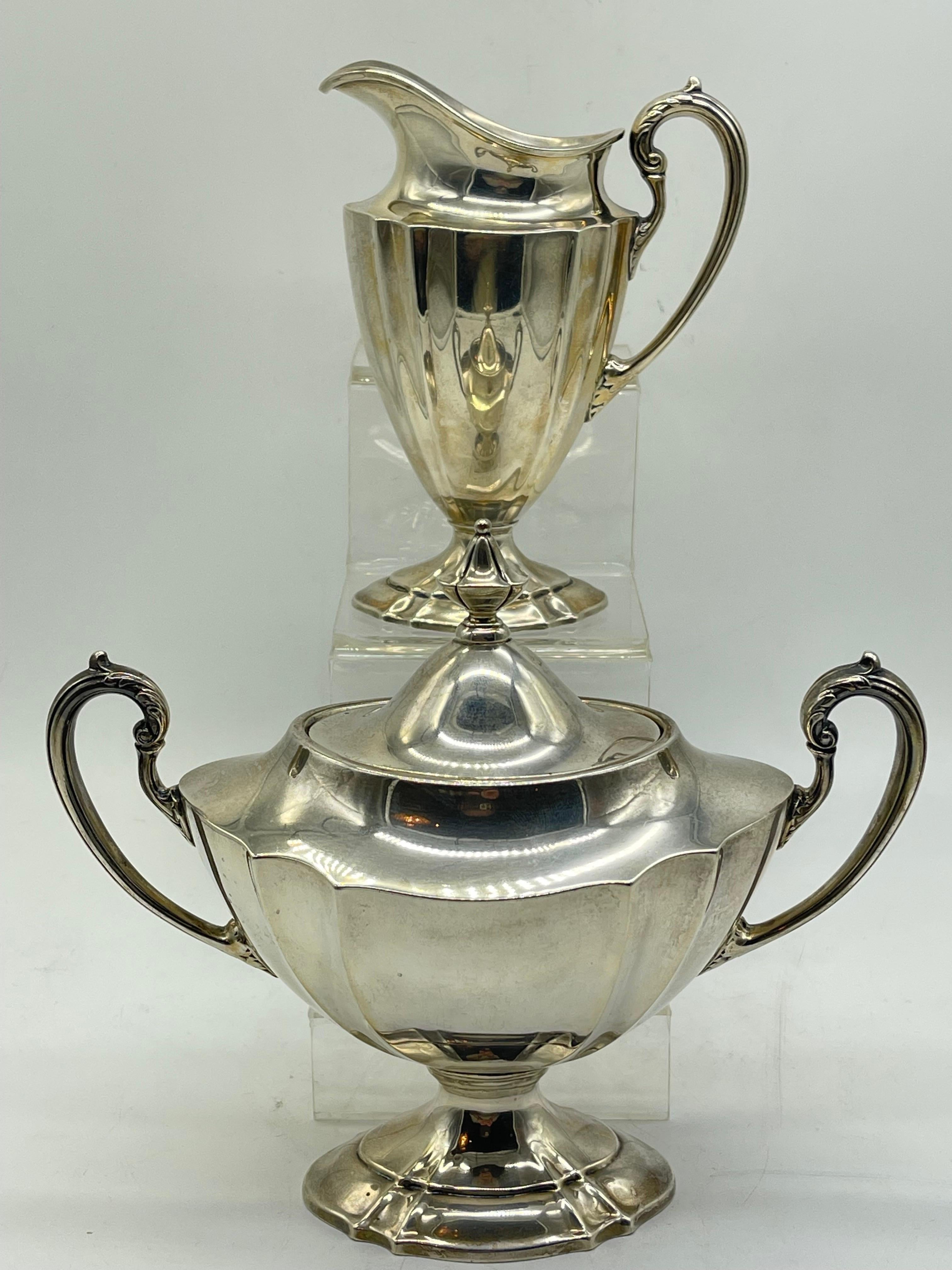 Antique Silver coffee tea Centerpiece Classicism / Empire international Sterling For Sale 10