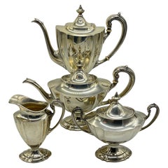 Centro de mesa de café de plata antigua Clasicismo / Imperio international Sterling