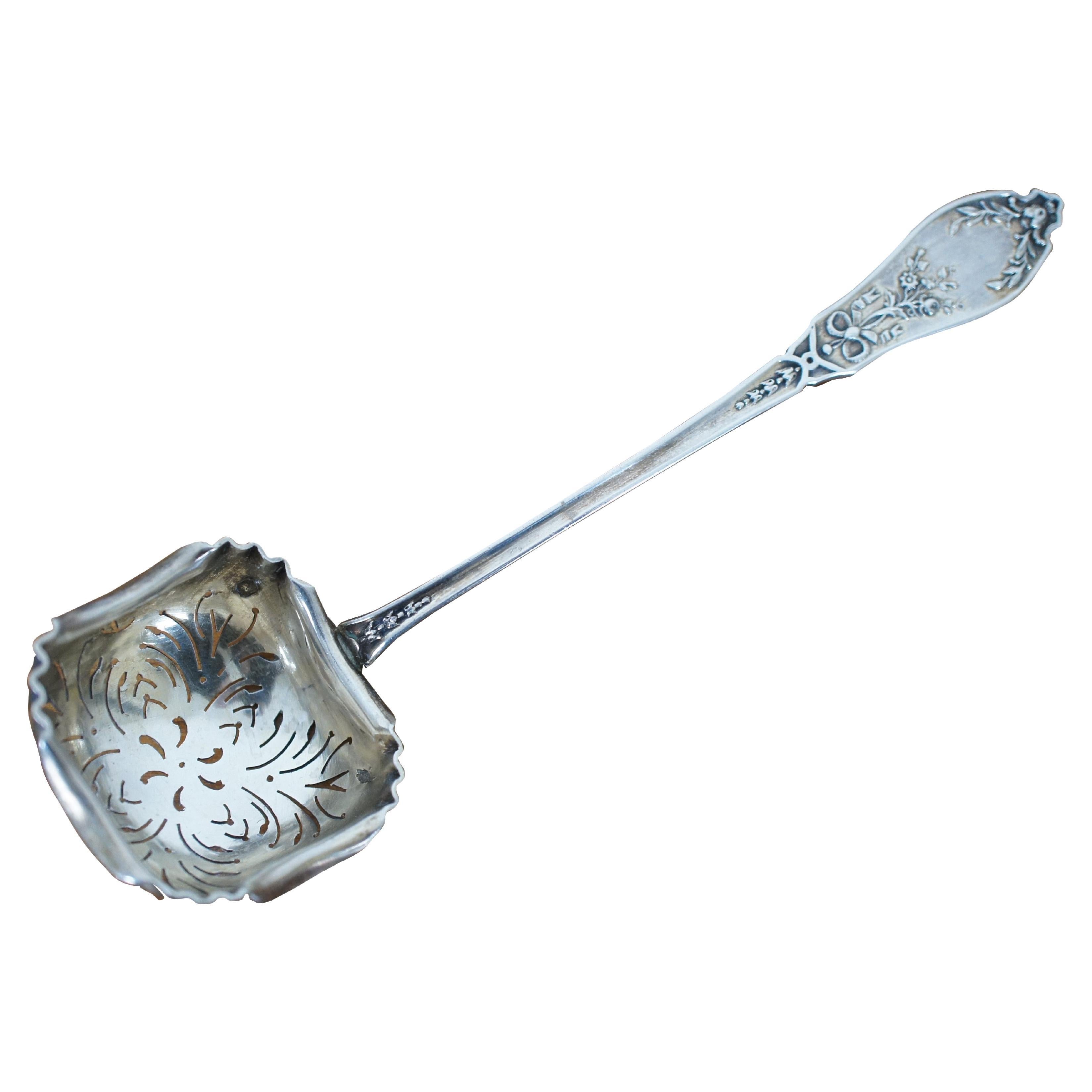 Antique Silver Coffee Tea Strainer Ladel Pea Bon Bon Serving Spoon 31g