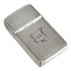 Boîte à gilet et à manchettes combinaison d'argent antique Francis Clark Birmingham 1846