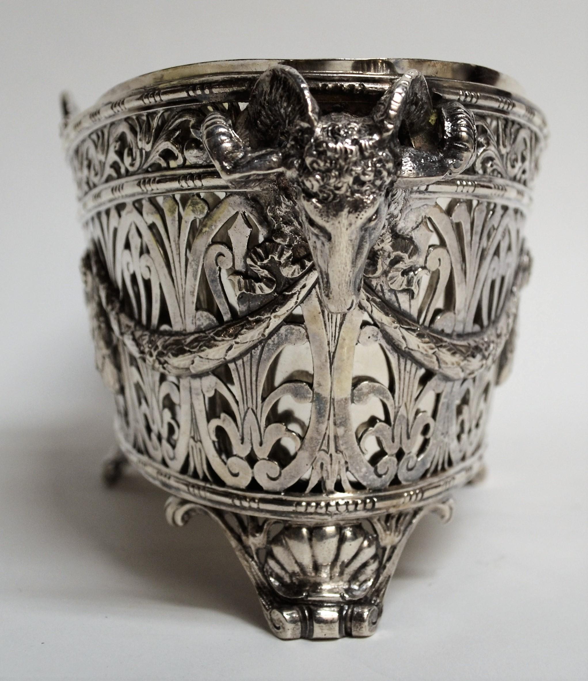 Antique Silver Continental Centerpiece with Liner, circa 1900-1910 In Good Condition For Sale In New Orleans, LA