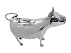 Antique Silver Cow Creamer Dutch C.1910