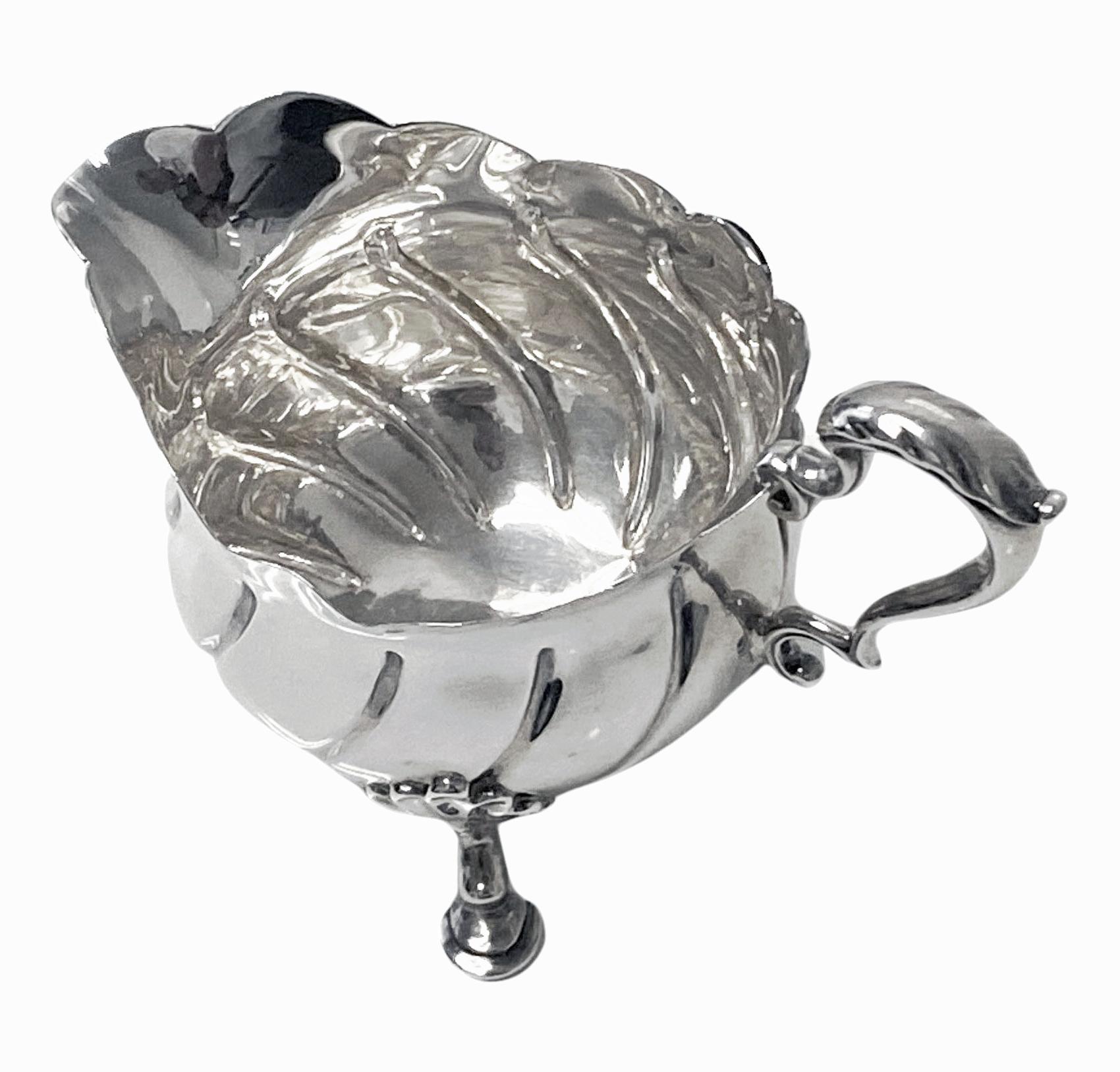 Georgian Antique Silver Cream Jug London 1899 Barnard Silversmiths For Sale