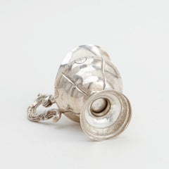 Antiker cremefarbener Silberkrug im Rokoko-Stil, dekorative Objekte, in Gold vergoldet