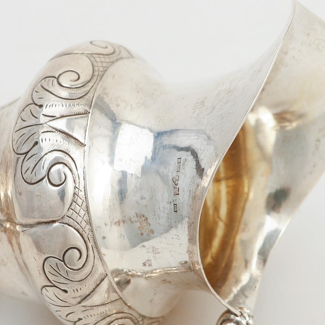 Rococo Revival Antique Silver Cream Jug Rococo Style, Decorative Objects Gold Gilding Inside For Sale